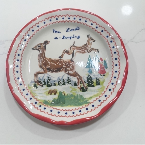 Anthropologie Nathalie Lete 10 Lords of Leaping Plates - Picture 2 of 9